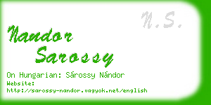 nandor sarossy business card
