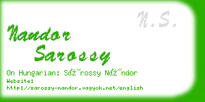 nandor sarossy business card